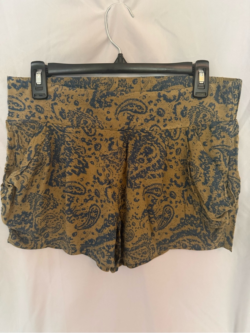 Free People Olive Paisley Casual Shorts